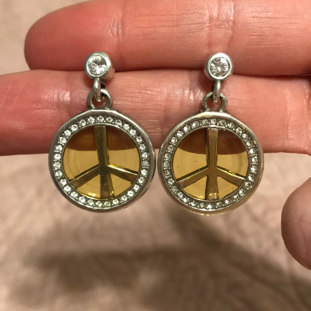 Brighton peace sign earrings